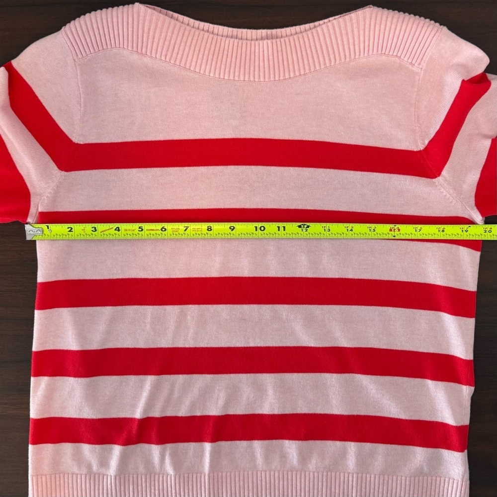 Tommy Hilfiger - Woman’s Pink and Red cotton boatneck sweater. Size M - Picture 6 of 11